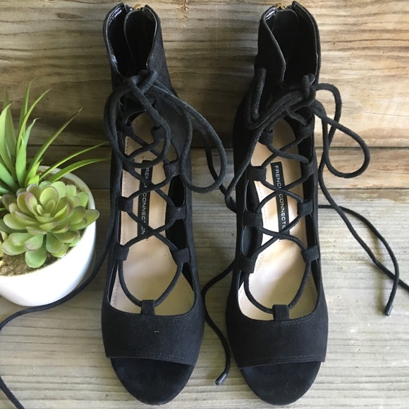 •French Connection• lace up, zip-up stilettos - Picture 2 of 8